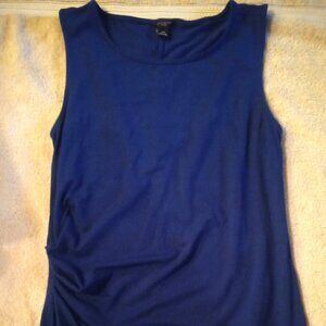 ANN TAYLOR Petite Royal Blue Side Ruching Tank Top Sleeveless PS P S